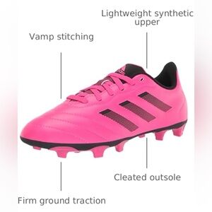 Kids Adidas Neon Pink Black  Soccer Shoes EUC minor wear tons of life left!